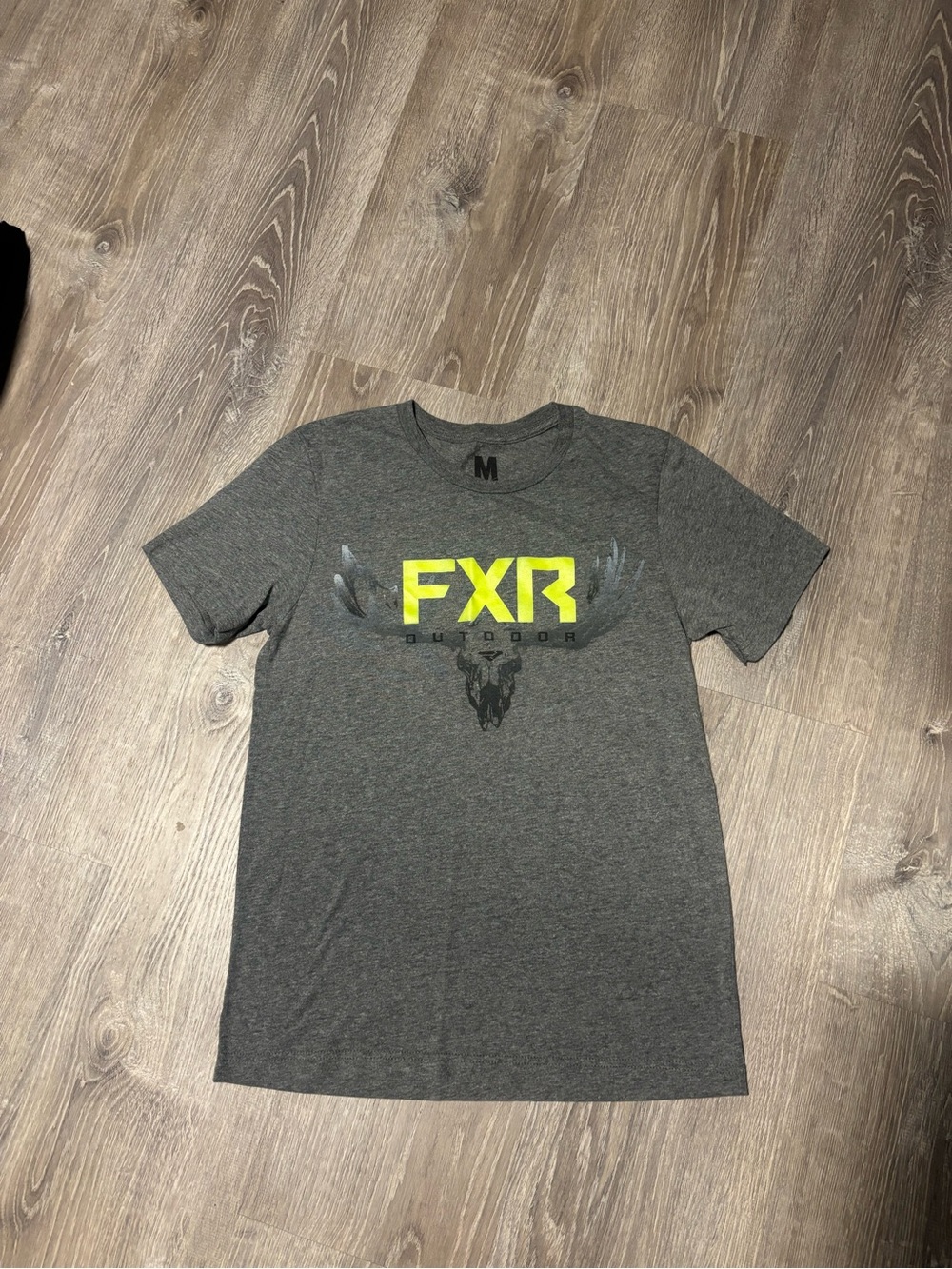 FXR Women's Gray Short Sleeve Tee - Neon Yellow Logo
